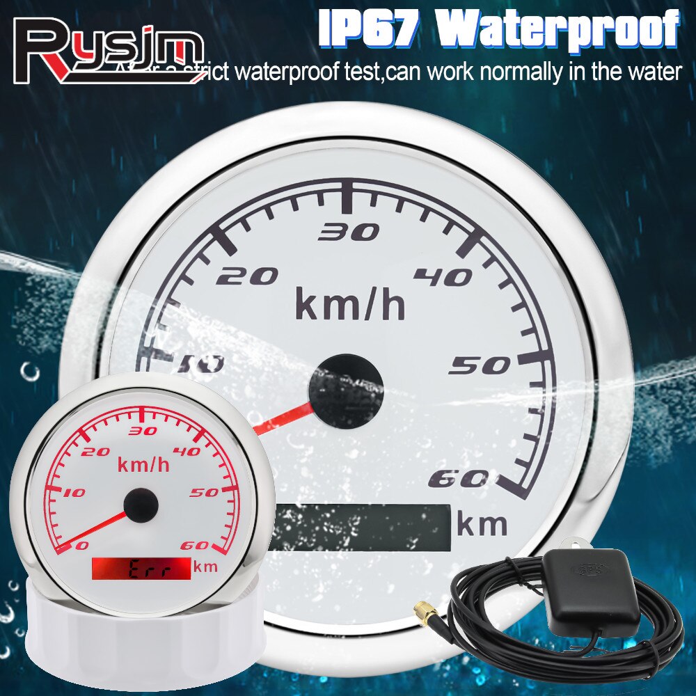 85MM GPS Speedometer 30/60/120/200/300 Kmh Waterproof Boat Car Truck Speed Gauge Meter With GPS Antenna For Marine Boat Motor - KiwisLove