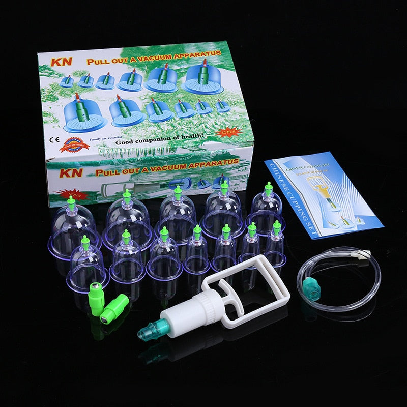 Professional 12 24 32Pcs Medical Chinese Vacuum Body Cupping Massager Therapy Cans Vacuum Cupping Slimming Body Relax Banks Tank - KiwisLove