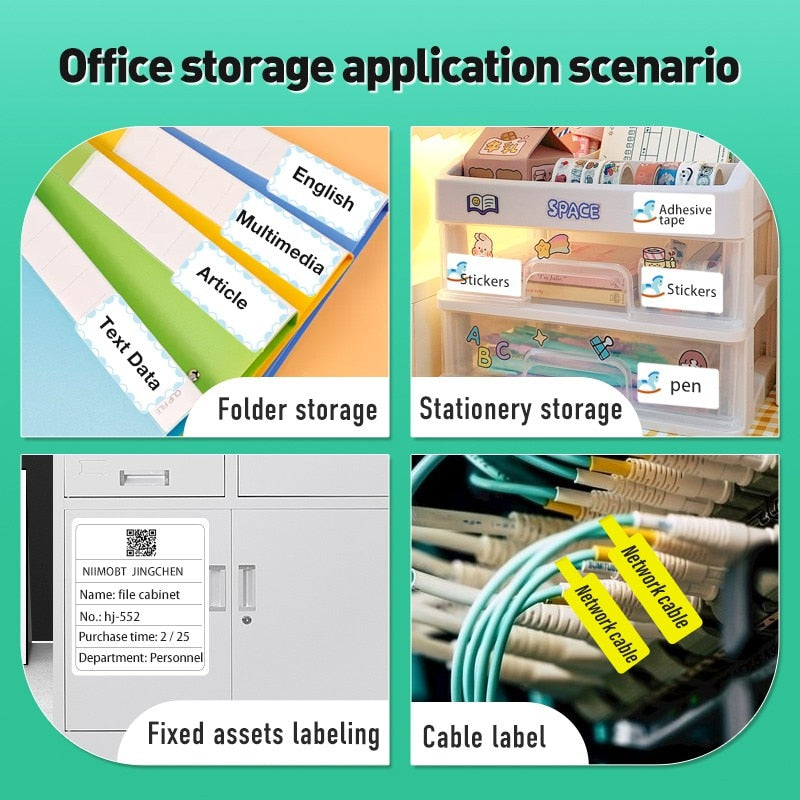 NIIMBOT B21 B3S Thermal Label 2 Rolls Clothing Price Food Self-adhesive Tag Waterproof Smart Office Pocket Printer Label Paper - KiwisLove