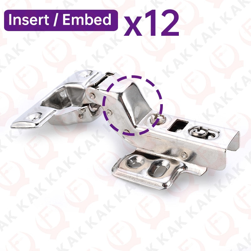 KAK 8 Pieces Stainless Steel Cabinet Hinges Soft Closing Hydraulic Door Hinge Damper Buffer Kitchen Cabinet Furniture Hardware - KiwisLove