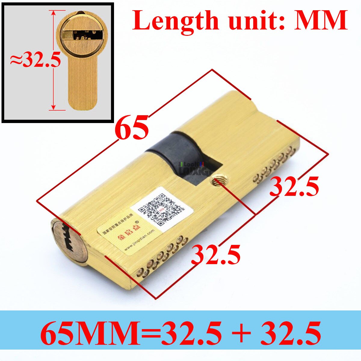 65-120MM Cylinder Hardware Door Skew Lock,  Elongated Core Anti-theft Entry Brass Door Lock Cylinder door Lock cylinder 8 keys - KiwisLove