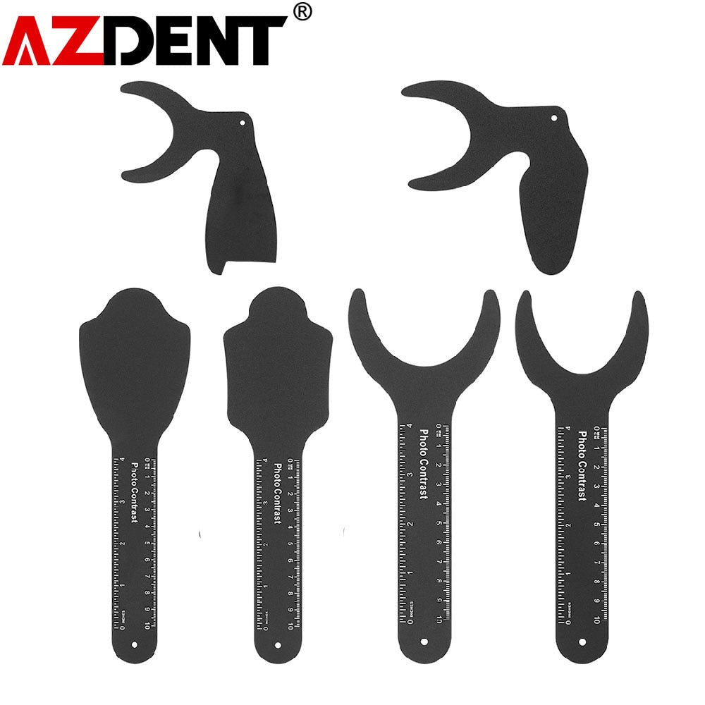 6 Pcs/Kit Dental Orthodontic Photographic Image Contrast Board Oral Cheek Black Plate Contrasters with Scale Mark Autoclavable - KiwisLove