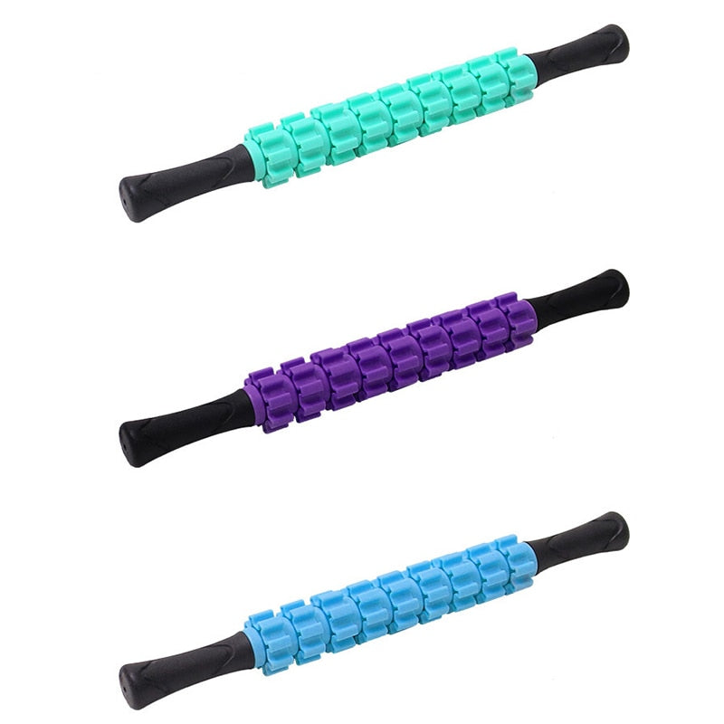 9-Wheel Anti Cellulite Massager Stick Trigger Point Stick Body Foot Face Leg Slimming Massage Yoga Gym Muscle Roller Sticks - KiwisLove