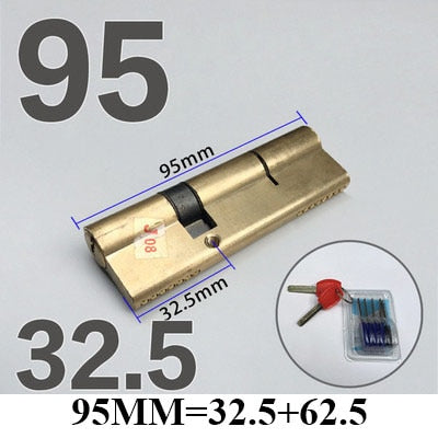60-110MM Cylinder Hardware Door Skew Lock, AB Cylinder Key, Elongated Core Anti-theft Entry Brass Door Lock, Custom - KiwisLove
