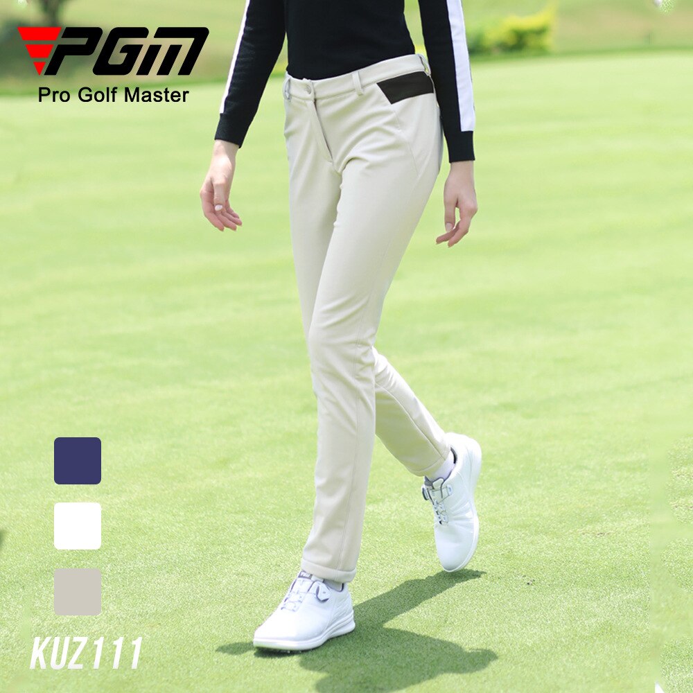 PGM Autumn Winter Waterproof Women Golf Trousers Thick Keep Warm Long Pant Plus Velvet Golf Ball Pants Windproof Tennis Clothing - KiwisLove