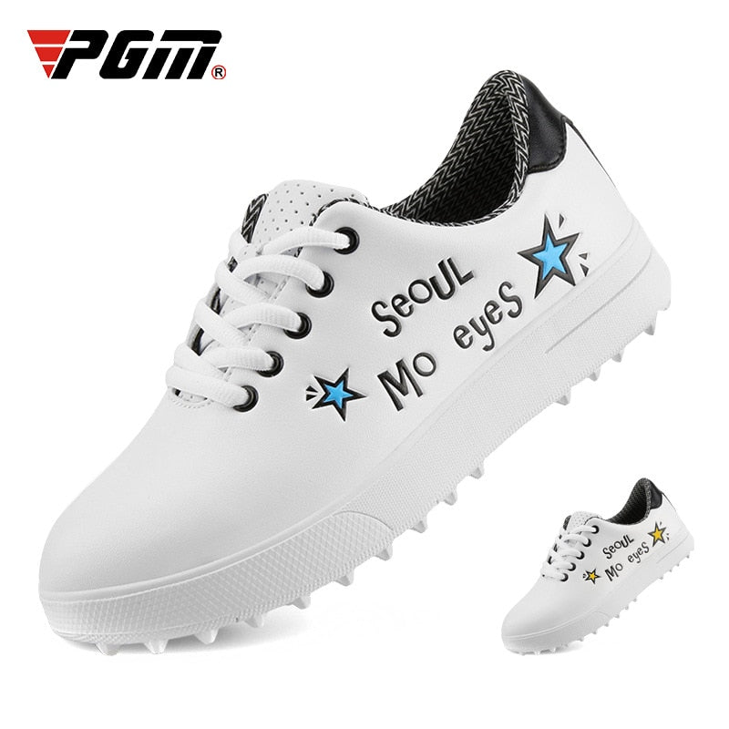 PGM Boys Girls Golf Shoes Waterproof Light Weight Soft and Breathable Universal Outdoor Sports Shoes All-match White Shoes XZ126 - KiwisLove