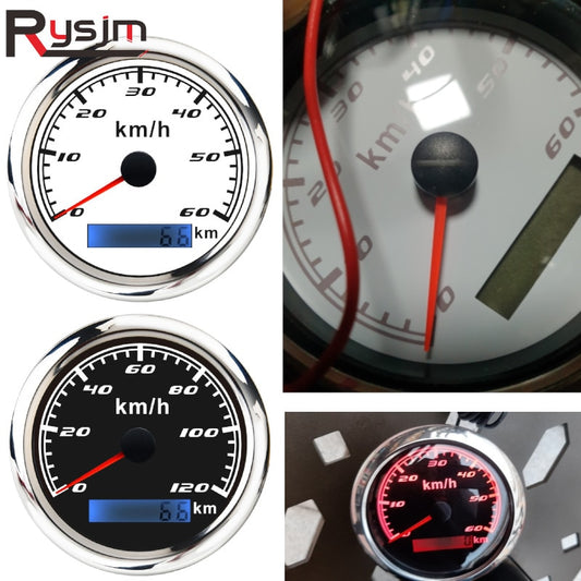 60 km/h 120km/h 200km/h 85MM Boat Car GPS Speedometer Waterproof Speed Gauge Red Backlight Fit Mairne Yacht Accessories - KiwisLove