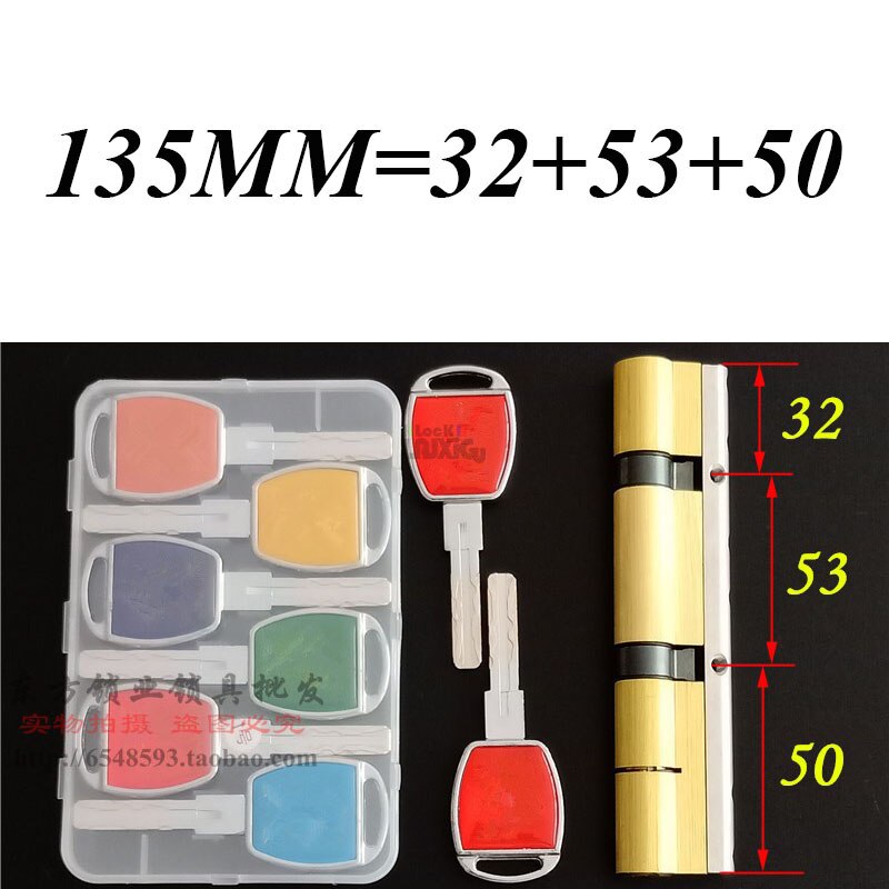 Anti-theft door cylinder lock 110 115 120 125 130 135 140 MM double wheel fork lock cylinder double spring door cylinder - KiwisLove