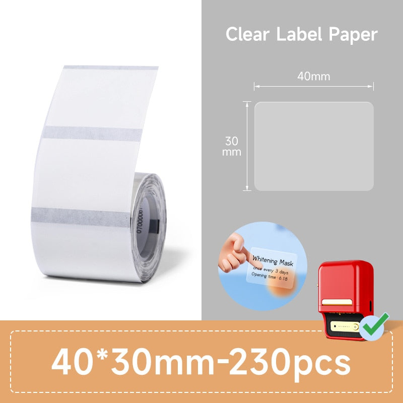 NIIMBOT B21 B3S Thermal Label 2 Rolls Clothing Price Food Self-adhesive Tag Waterproof Smart Office Pocket Printer Label Paper - KiwisLove