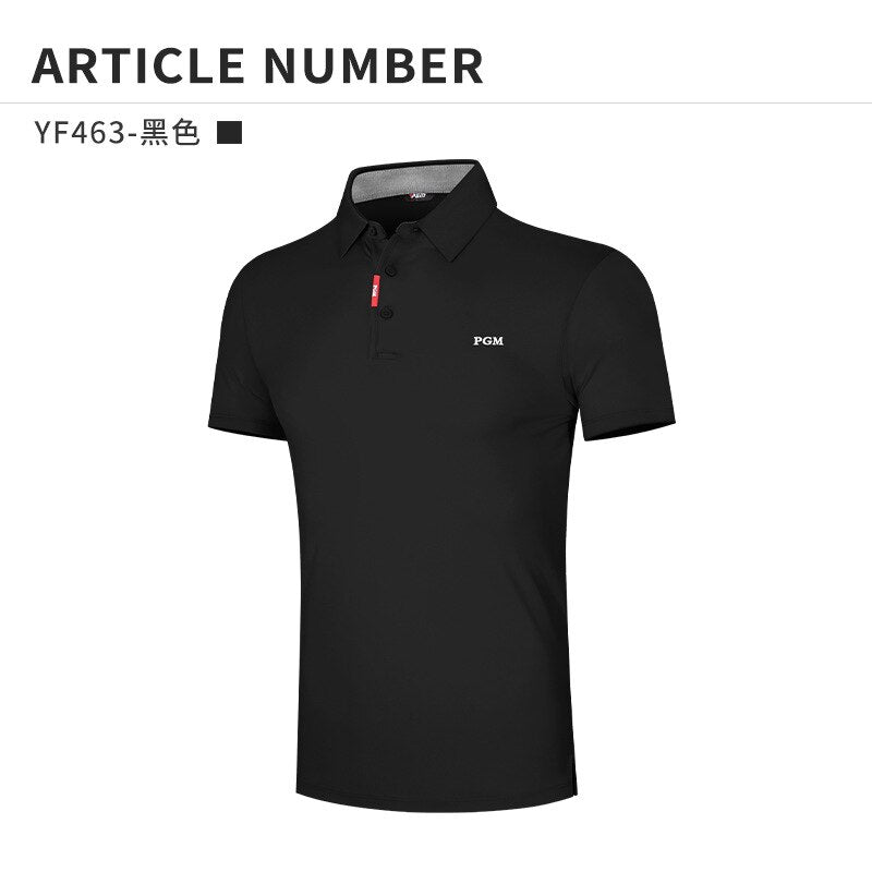 PGM Summer Men Golf T Shirts Quick-Dry Breathable Short Sleeve Tops Outdoor Sports Sweat Absorbent Golf Wear Casual M-XXL YF463 - KiwisLove