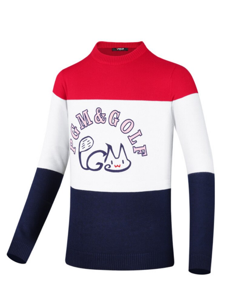 PGM Golf Sweater Children Winter Mercerized Wool Sports Clothing Girls Warm Long-Sleeved T-Shirt Round Neck Thick Autumn Clothes - KiwisLove