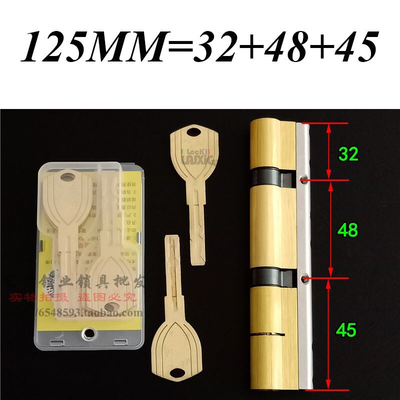 Anti-theft door cylinder lock 105 110 115 120 125 130 135 140MM double wheel fork lock cylinder double spring AB door cylinder - KiwisLove
