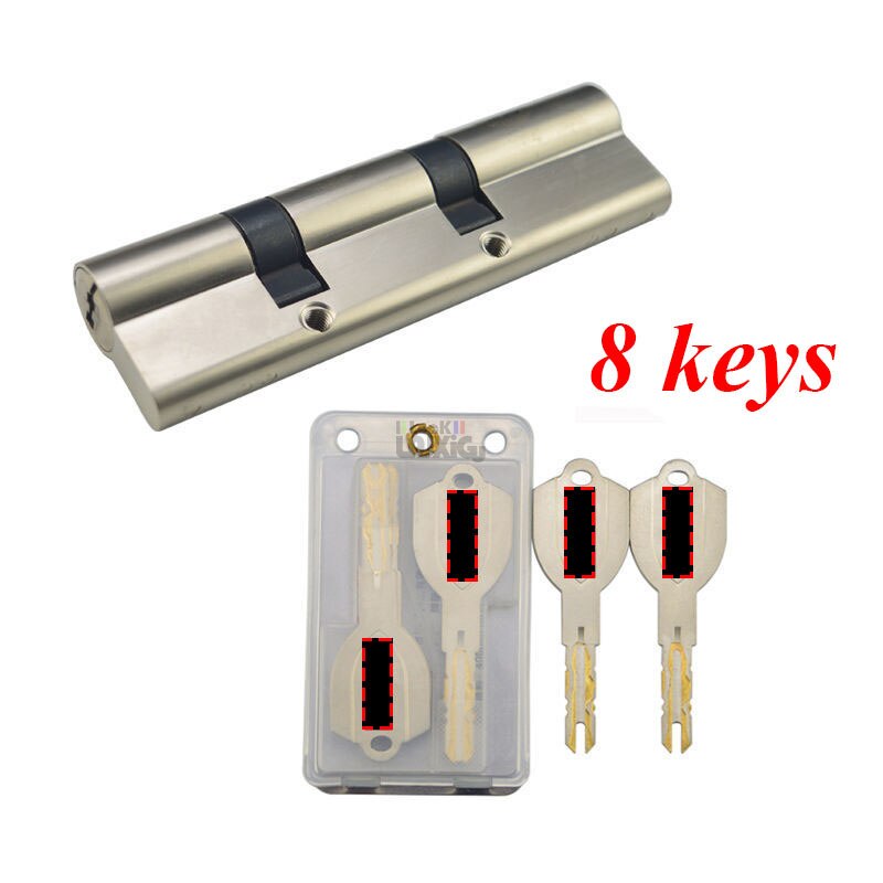 double spring door cylinder Anti-theft door cylinder lock 110 115 120 125 130 135 140MM double wheel fork lock cylinder - KiwisLove