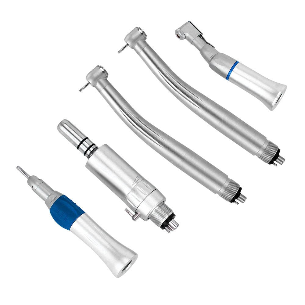 Dental High &amp; Low Speed Handpiece Kit Standard Push Button Single Way Water Spray E-type Air Motor M4 / B2 Whole Set - KiwisLove