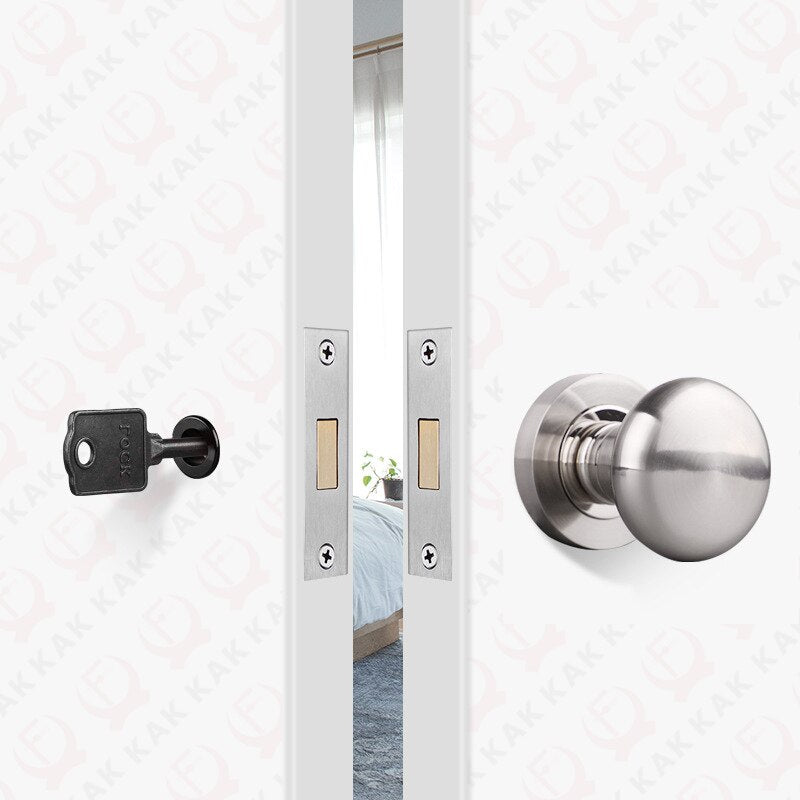 KAK Black Zinc Alloy Hidden Door Lock Invisible Corridor Sliding Door Handle Lock Keyless Mechanical Lock Door Latch Hardware - KiwisLove