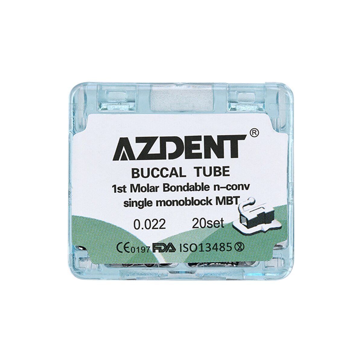 20sets=80Pcs/Box AZDENT Dental Orthodontic Buccal Tube 1st / 2nd Molar Bondable Single Monoblock Non-Convertible - KiwisLove