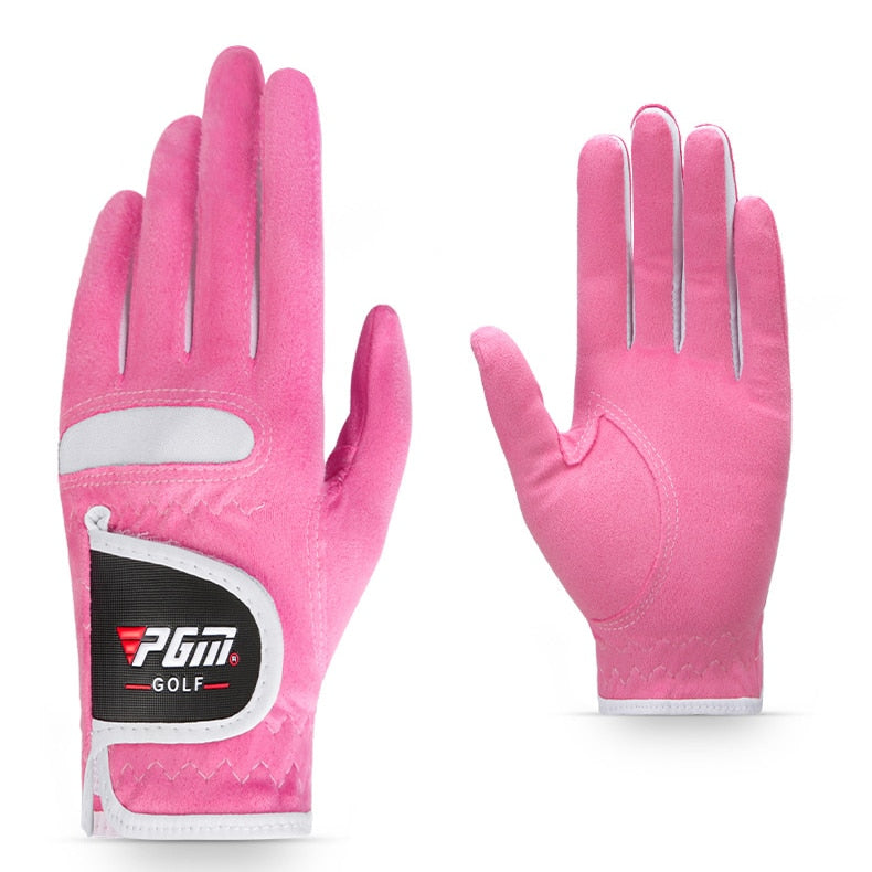 PGM 1pair Women Golf Gloves Soft Microfiber Cloth Breathable Non-slip Protective Gloves Hand Wear Golf Accessory - KiwisLove