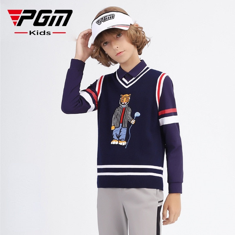 PGM Under Armour Golf Winter Vest Children&#39;s Jackets Sweater Boy&#39;s Vest Comfortable Warm Mercerized Wool YF436