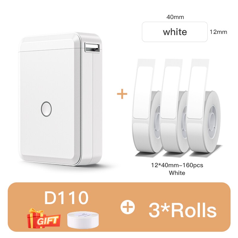 Niimbot D110 Portable Pocket Printer for Phone Home Office Storage Labeling Machine Label Maker Thermal Bluetooth With Stickers - KiwisLove