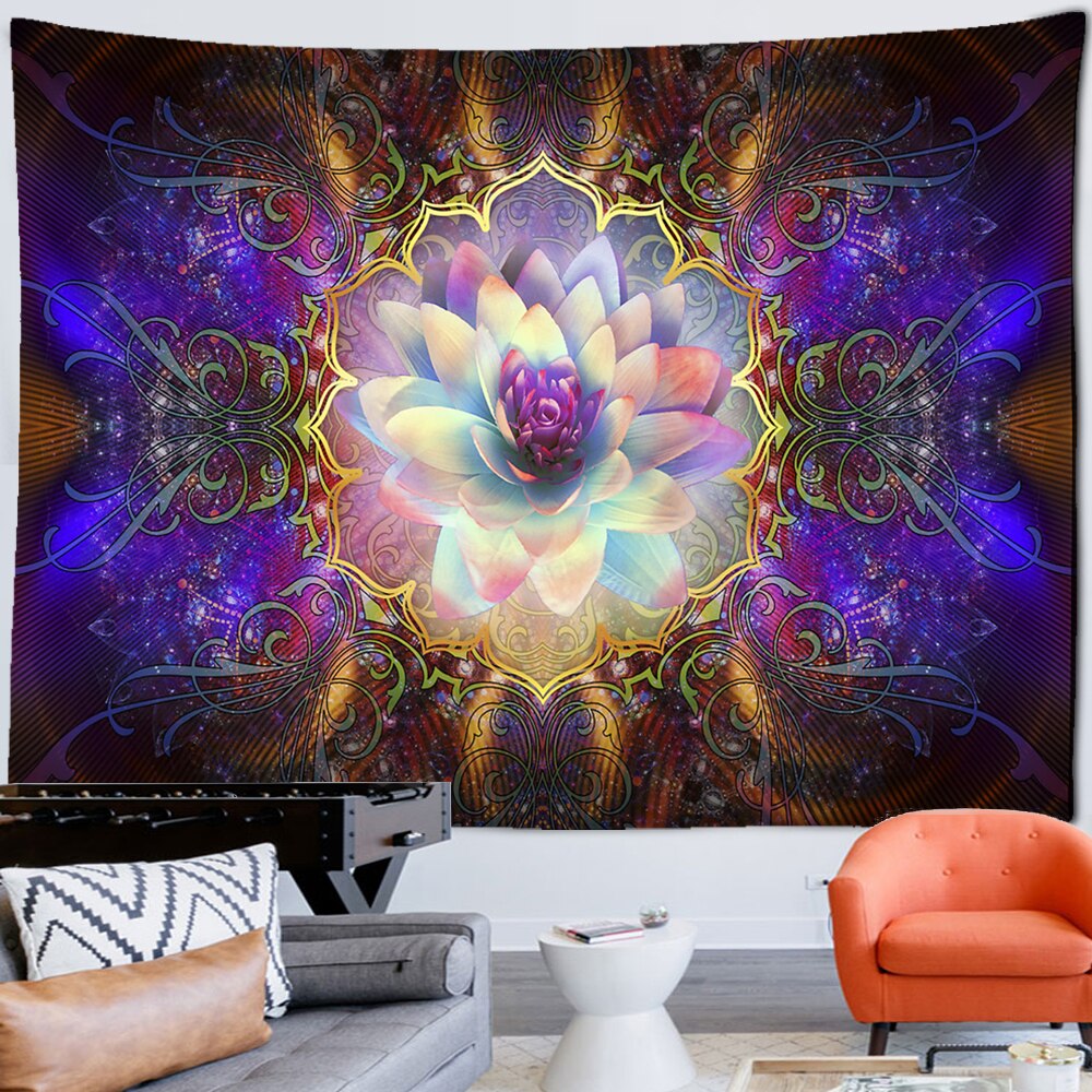 Colorful Wall Hanging Tapestries Indian Mandala Tapestry Hippie Chakra Tapestry Boho Decor Wall Cloth Yoga Mats Bohemian Fabric - KiwisLove