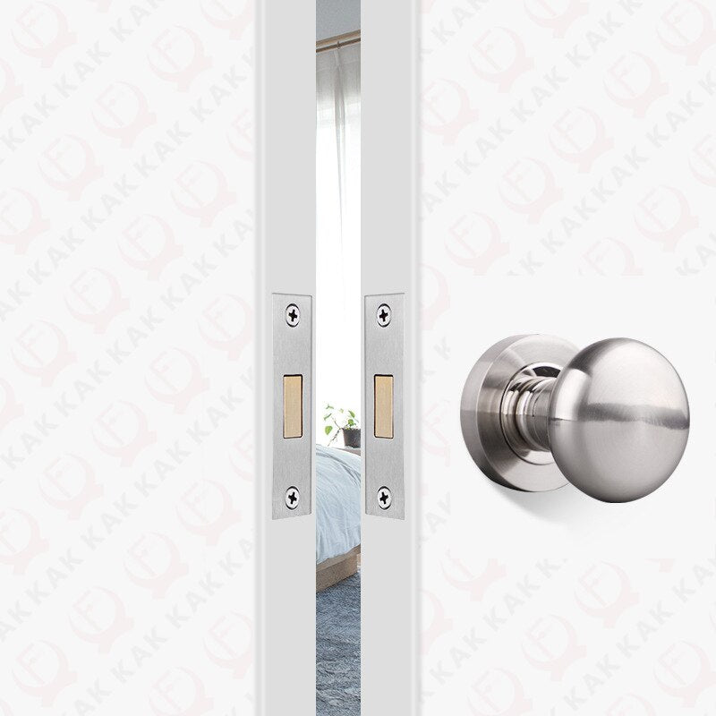 KAK Black Zinc Alloy Hidden Door Lock Invisible Corridor Sliding Door Handle Lock Keyless Mechanical Lock Door Latch Hardware - KiwisLove