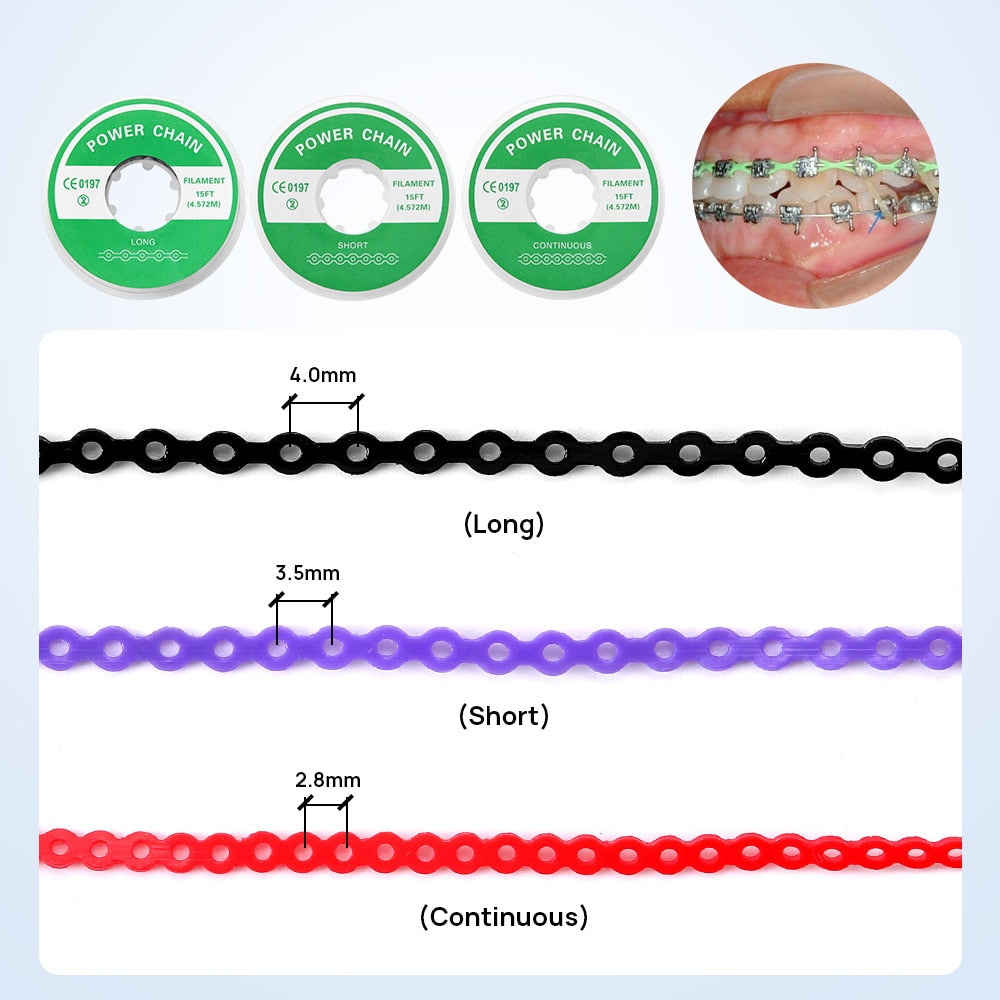 10Pcs/Pack Dental Orthodontic Power Chain Rubber Band - KiwisLove