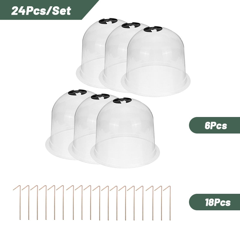 6pcs 10 inch Reusable Plastic Greenhouse Garden Plant Bell Cover Plant Germination Cover Dome Frost Guard Freeze Protection - KiwisLove