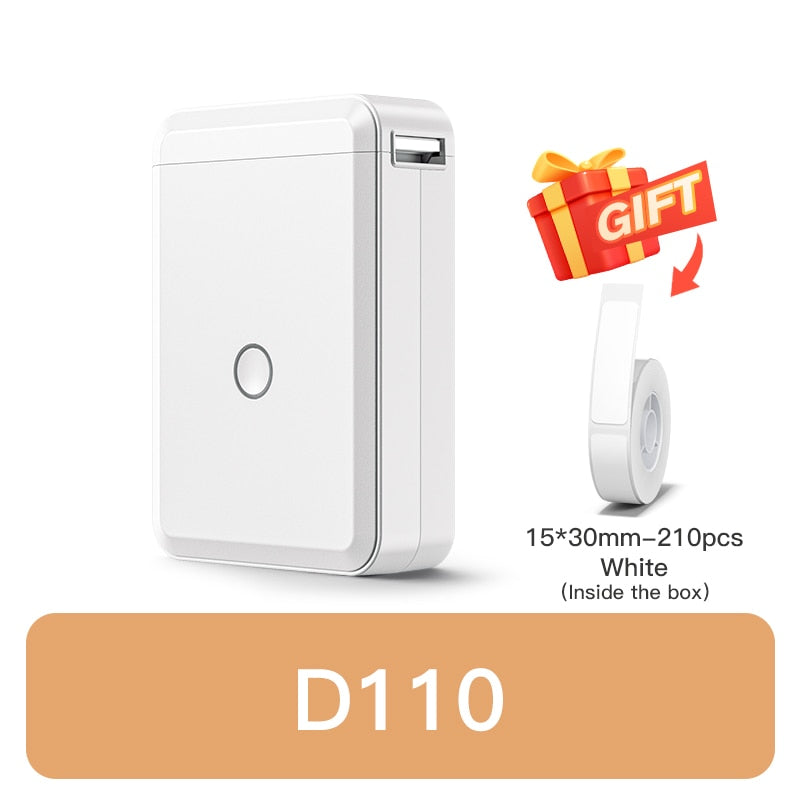 Niimbot D110 Portable Pocket Printer for Phone Home Office Storage Labeling Machine Label Maker Thermal Bluetooth With Stickers - KiwisLove
