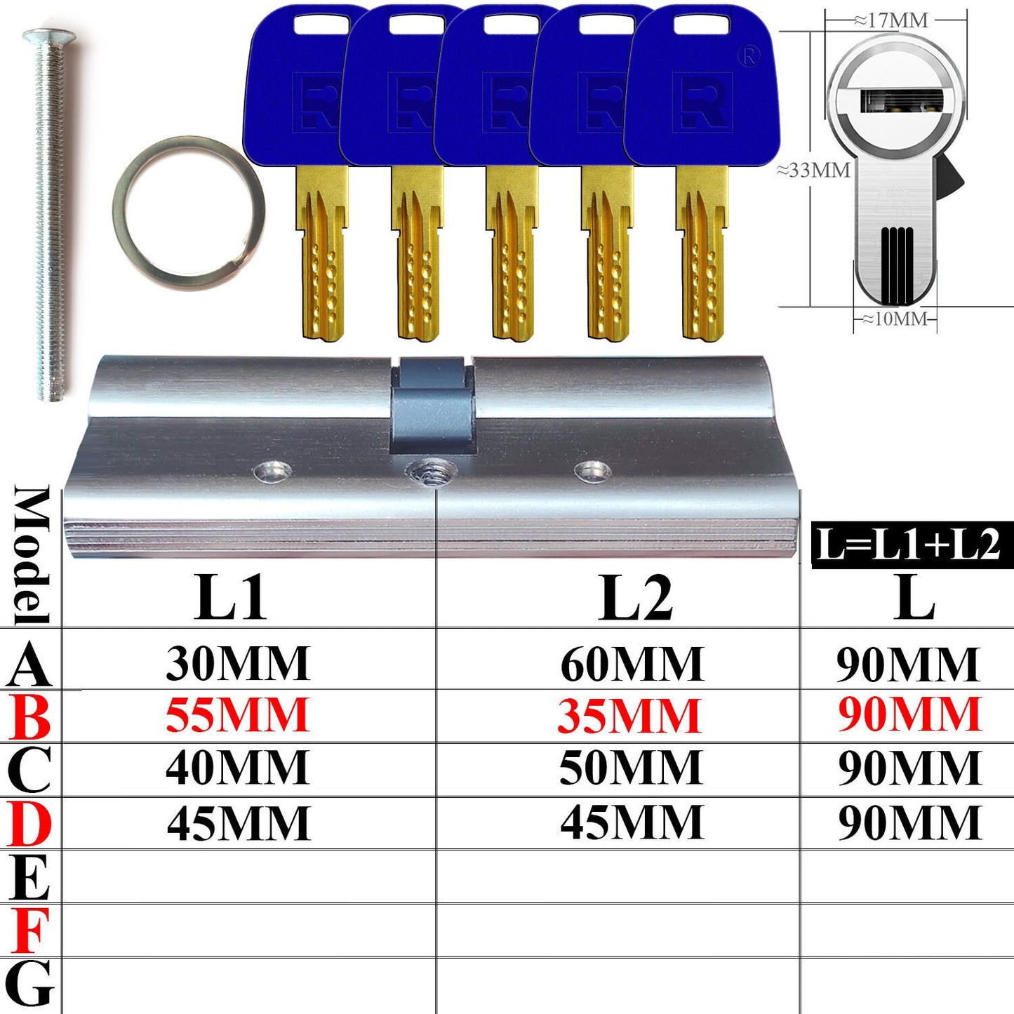 European standard high quality Lock cylinder Door cylinder lock  Outdoor door lock Cylinders for locks Cylinder door Door lock - KiwisLove
