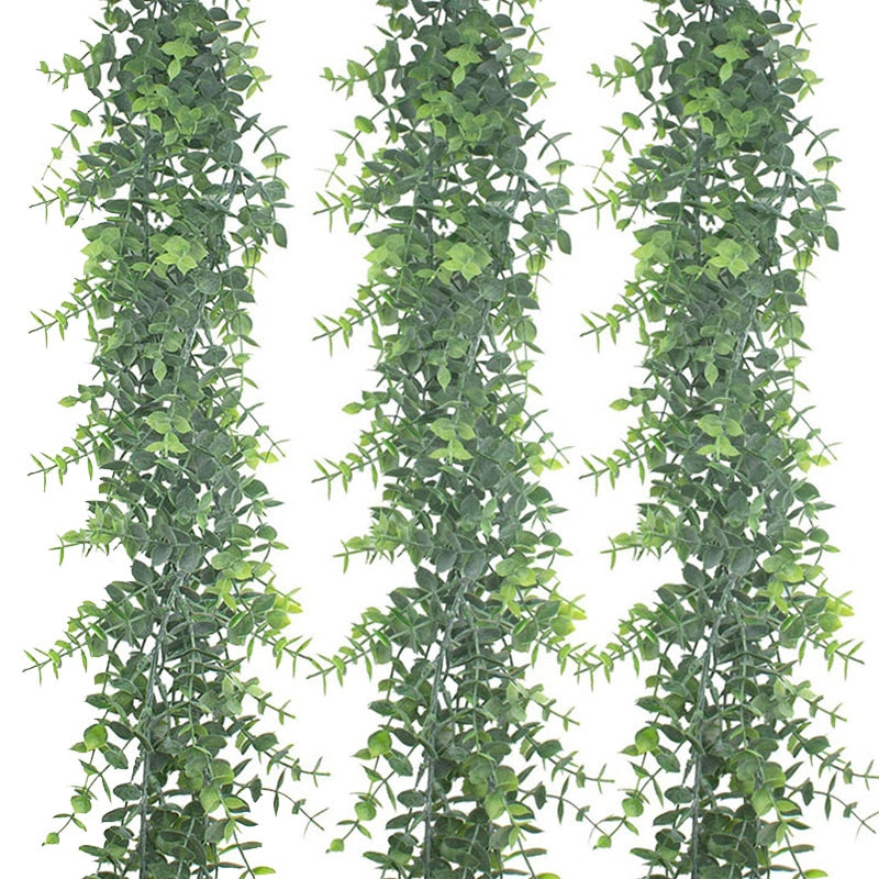 180cm Artificial Eucalyptus Flower Garland Fake Plants Wall Hanging Wedding Home Decor Arch Vines Living Room Table Arrangement - KiwisLove