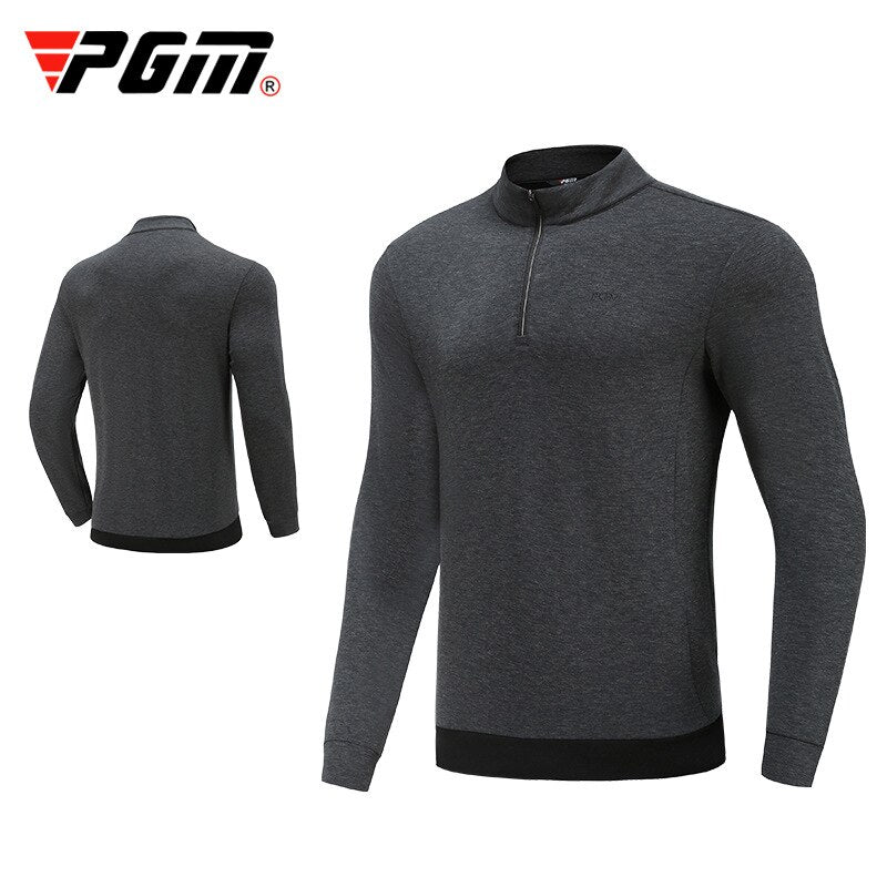 PGM Men Golf Wear Long Sleeve Knitted Shirts Warm Velvet Hickened Autumn Winter Coat Sports Cothing YF366 - KiwisLove