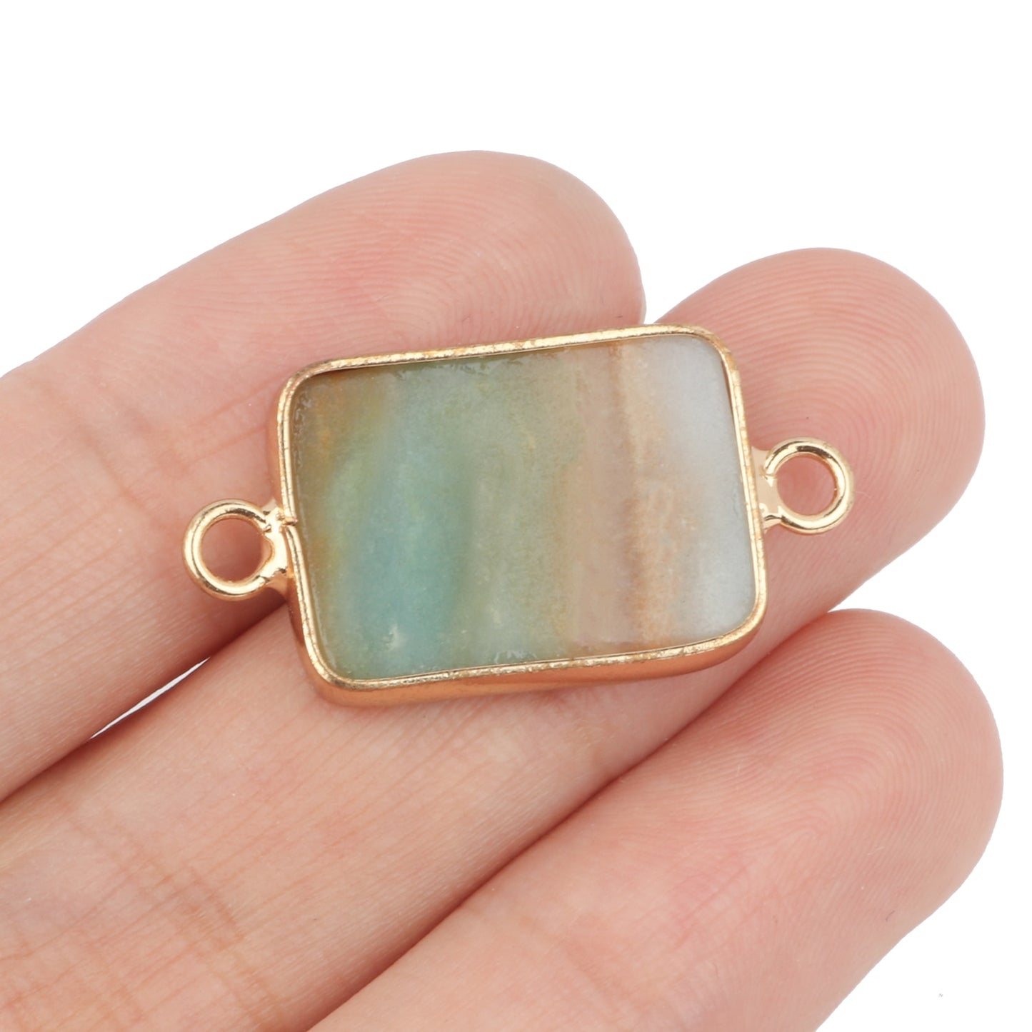 1pc Natural Green Amazonite Pendant Silver Gold Plated Multi Styles Charms Pendants for Necklace Women DIY Jewelry Accessories - KiwisLove