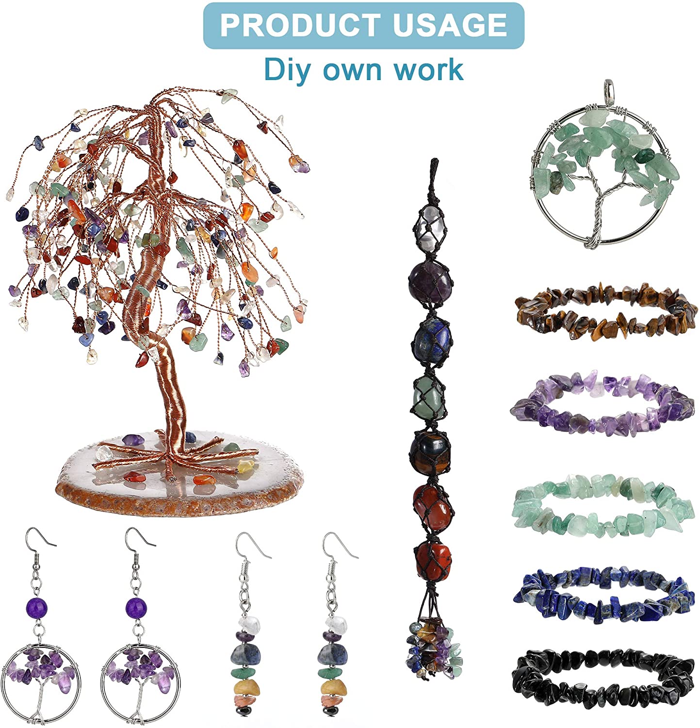 Natural Stone Irregular Freeform Chip Gravel Beads Turquolses Lapis Lazuli Agates Quartz Beads for Jewelry Making DIY Bracelet - KiwisLove