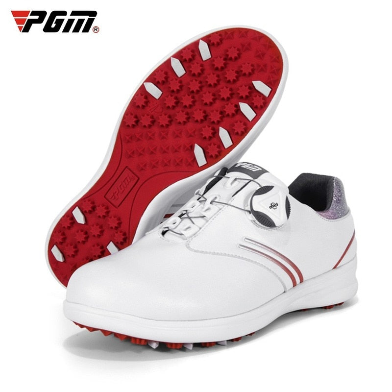 PGM Waterproof Golf Shoes Womens Shoes Lightweight Knob Buckle Shoelace Sneakers Ladies Breathable Non-Slip Trainers Shoes XZ158 - KiwisLove
