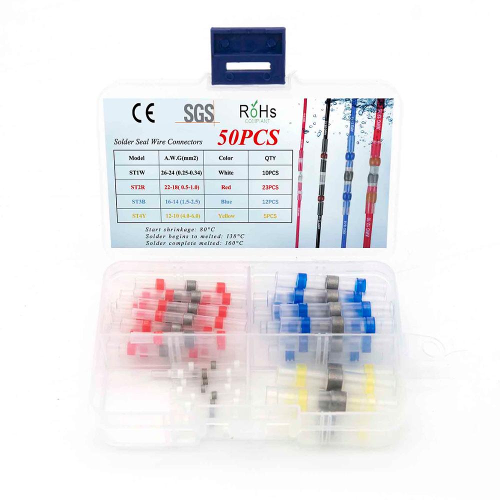 50~ 300PCS Solder Seal Wire Connectors, Heat Shrink Butt Connector, Waterproof Insulated Butt Splice Wire Terminals for Car Boat - KiwisLove