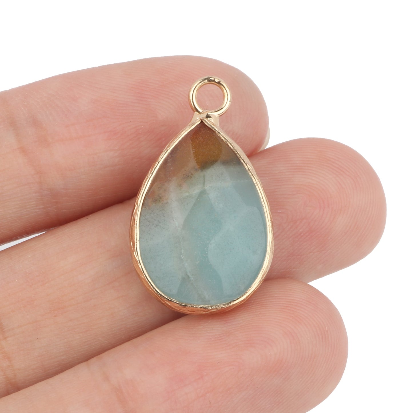 1pc Natural Green Amazonite Pendant Silver Gold Plated Multi Styles Charms Pendants for Necklace Women DIY Jewelry Accessories - KiwisLove