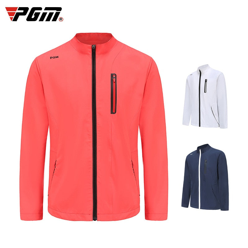 PGM Spring Jacket Men Golf Autumn Winter Warm Ultralight Windproof Sport Coat Wear Long Sleeves Stand Zipper Clothes White YF368 - KiwisLove