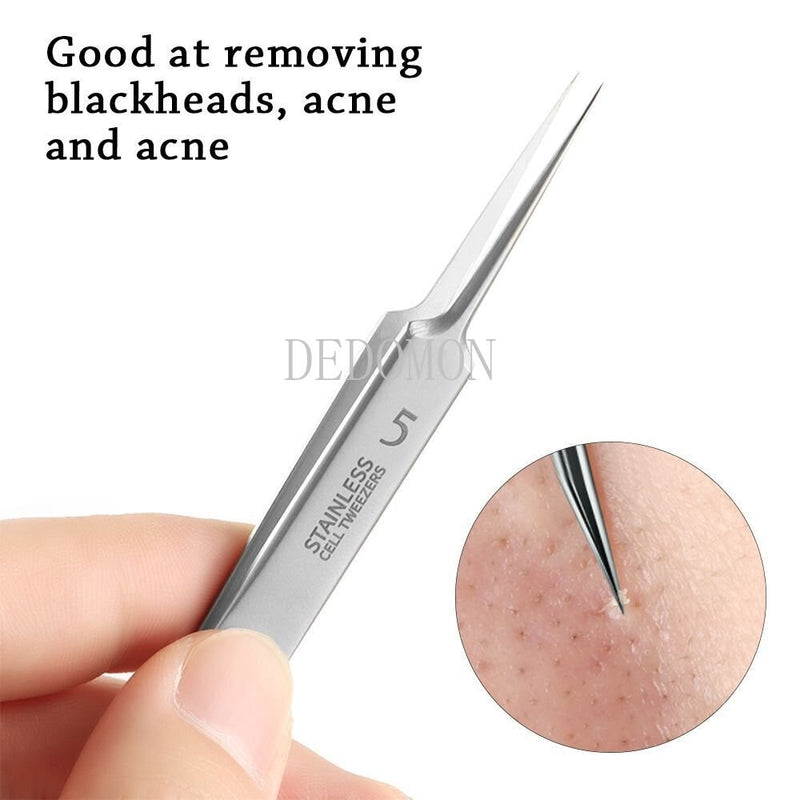 German Ultra-fine No. 5 Cell Pimples Blackhead Clip Tweezers Beauty Face Health Salon Special blackhead remover Acne Needle Tool - KiwisLove