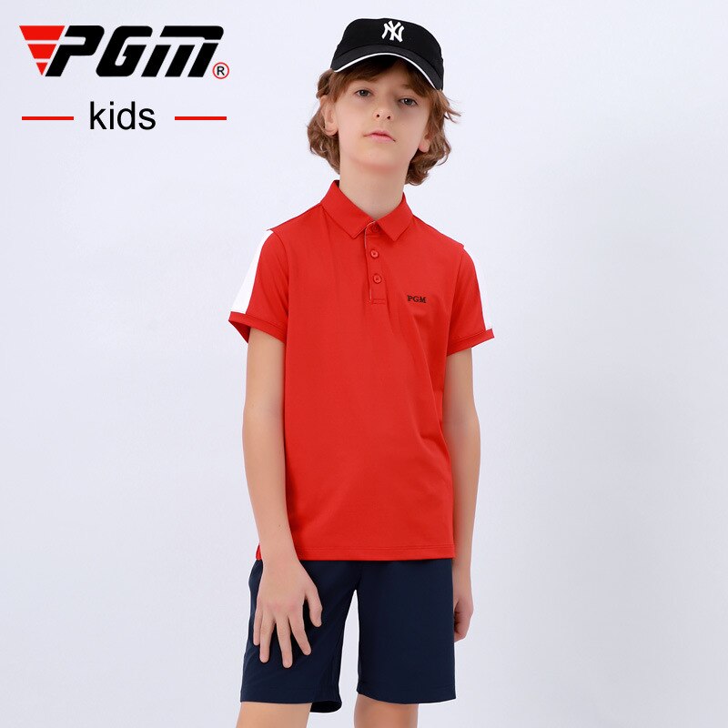 PGM Golf Kid Clothing Summer Boys Golf T-Shirt Short Sleeve Golf Shirts Comfortable And Breathable Tops Golf Apparel S-XL YF403 - KiwisLove