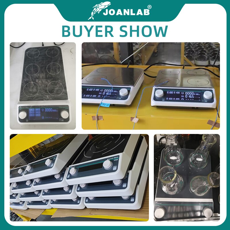 JOANLAB Multiple Magnetic Stirrer Hot Plate Digital Display Laboratory Stirrer Magnetic Mixer Heating Four-station Six-Position - KiwisLove