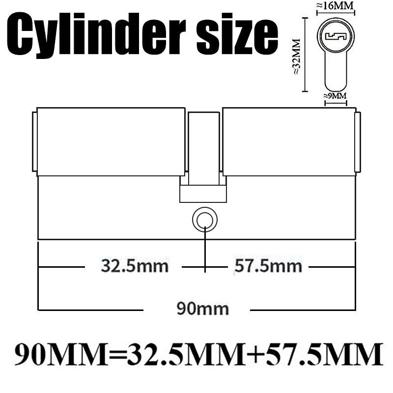 12/8 key Super anti-theft door cylinder lock entry door cylinder lock outdoor door lock home lock door lock lock cylinder - KiwisLove
