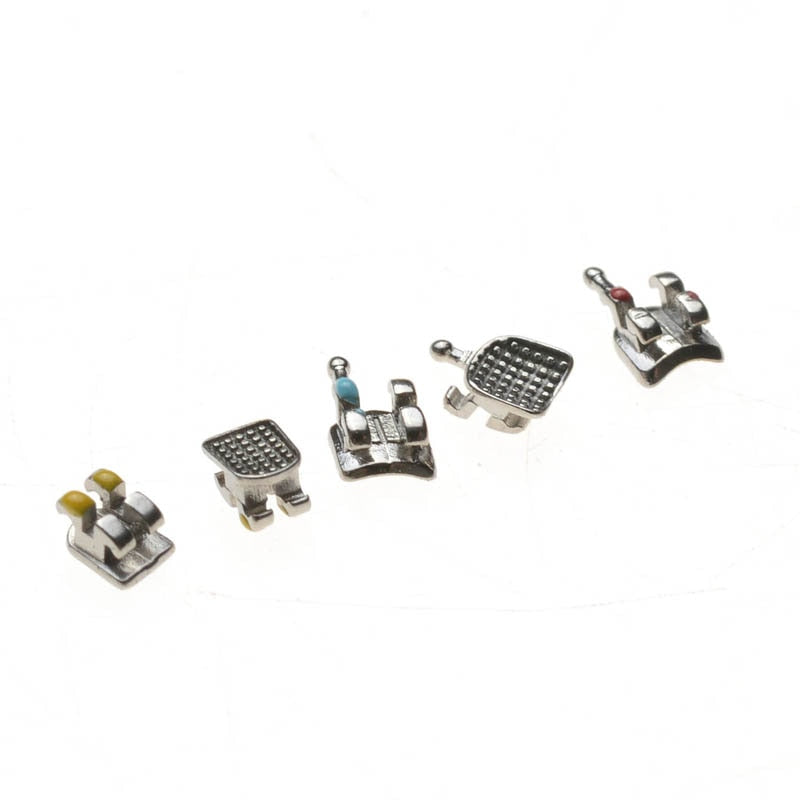 AZDENT 5 Packs Orthodontic Metal Monoblock Bracket Mini MIM Roth/MBT 0.022 U/L 5*5 345 Hooks - KiwisLove