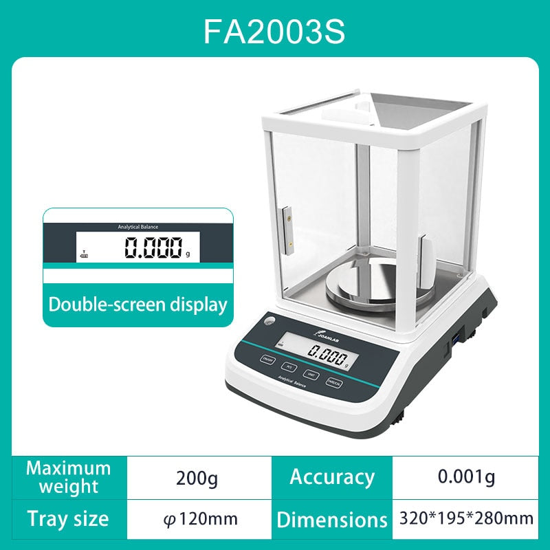 JOANLAB Analytical Balance Lab Digital Scales Electronic Balance Precision Balance Scale Range: 200/300/500g Resolution: 0.001g - KiwisLove