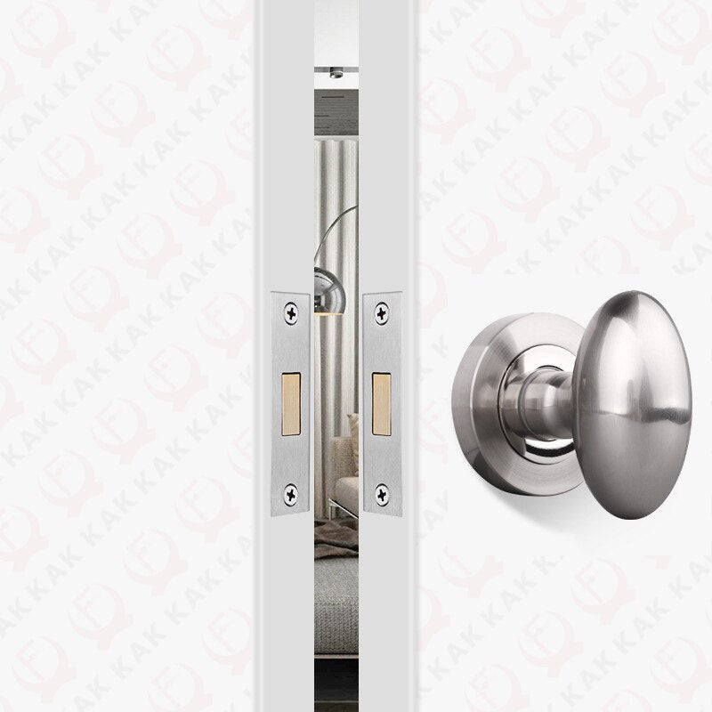 KAK Black Zinc Alloy Hidden Door Lock Invisible Corridor Sliding Door Handle Lock Keyless Mechanical Lock Door Latch Hardware - KiwisLove