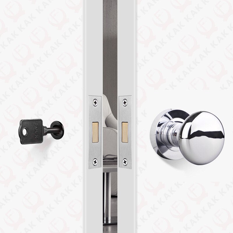 KAK Black Zinc Alloy Hidden Door Lock Invisible Corridor Sliding Door Handle Lock Keyless Mechanical Lock Door Latch Hardware - KiwisLove