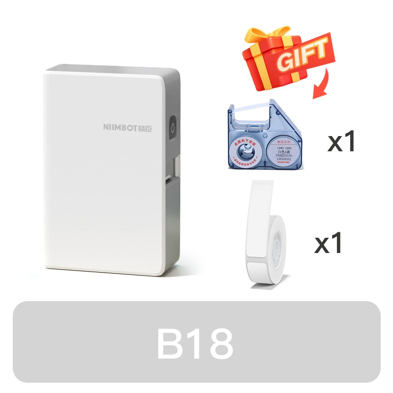 Niimbot B18 Thermal Transfer Label Sticker Printer Mini Label Maker With Ribbon PET Papers For Commercial Household Storage - KiwisLove