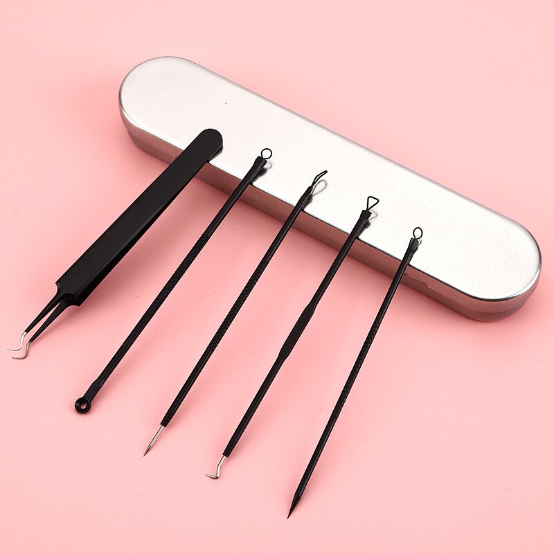 5PCS Blackhead Removal Acne Needles Comedone Black Spot Extractor Pimple Blemish Remover Skin Care Pore Cleanser Needle Hook - KiwisLove