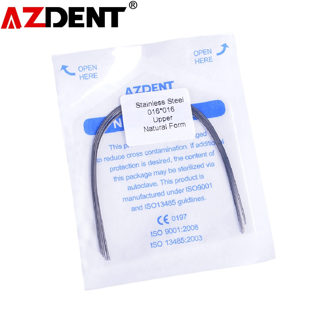 10pcs/Pack AZDENT Stainless Steel Arch Wire Rectangular Natural Form Dental Orthodontic Archwire Lower/Upper - KiwisLove