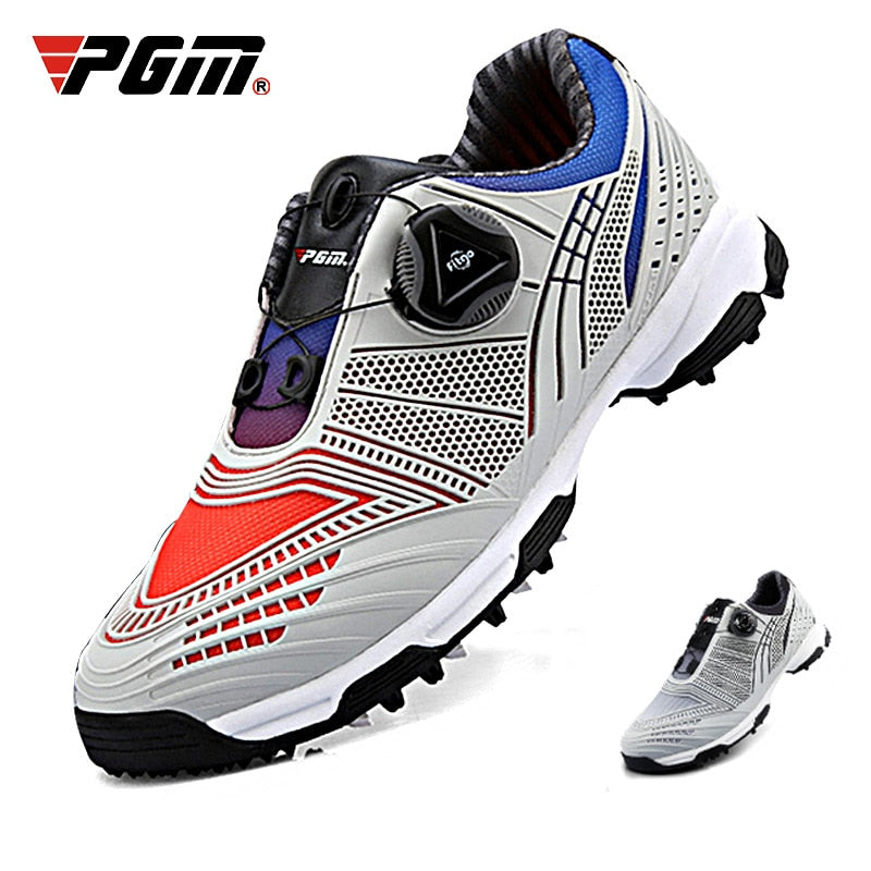 PGM Children&#39;s Golf Shoes boys Button Quick Lacing Shoes Outdoor Sports Waterproof Sneakers Gradient Color Autumn Winter XZ105 - KiwisLove