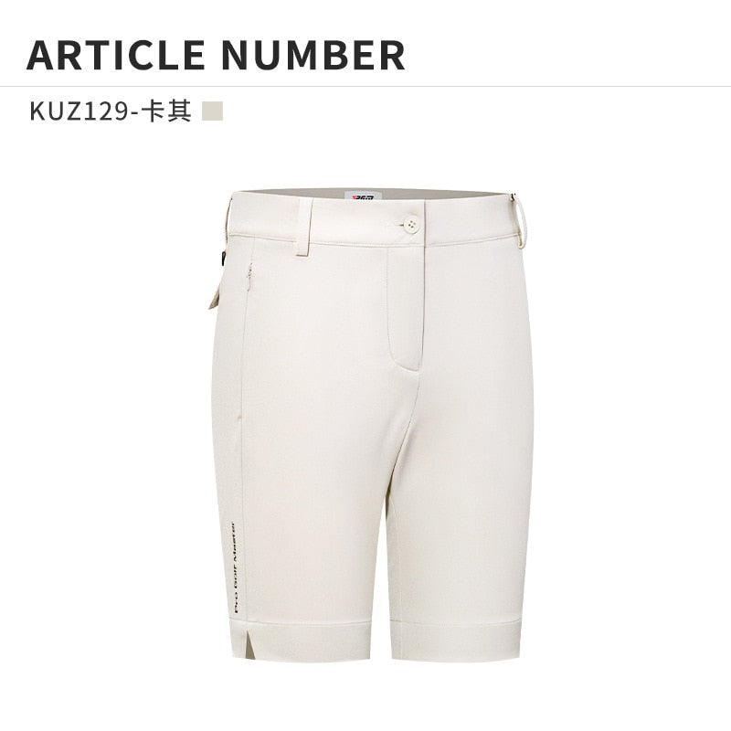 PGM Women Summer Golf Shorts Pants Elastic Waterproof Half Trousers Zip Pocket Ladies Sports Clothing Wear Tennis KUZ129 - KiwisLove